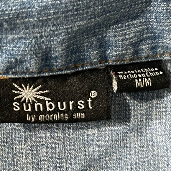 *Sunburst by Morning Sun Rhinestone Butterfly Denim Jean Jacket Sz M - Picture 16 of 17